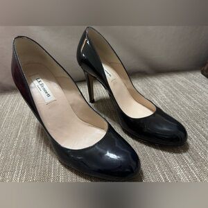 LK Bennett Shilo Navy Patent Leather Heels Size 7